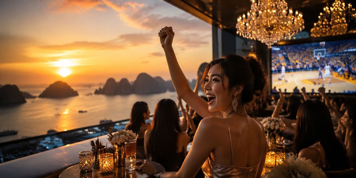Chợ đêm vịnh Hạ Long – người dùng kiểm tra voucher pp88 và đặt cược bóng rổ trên mobile